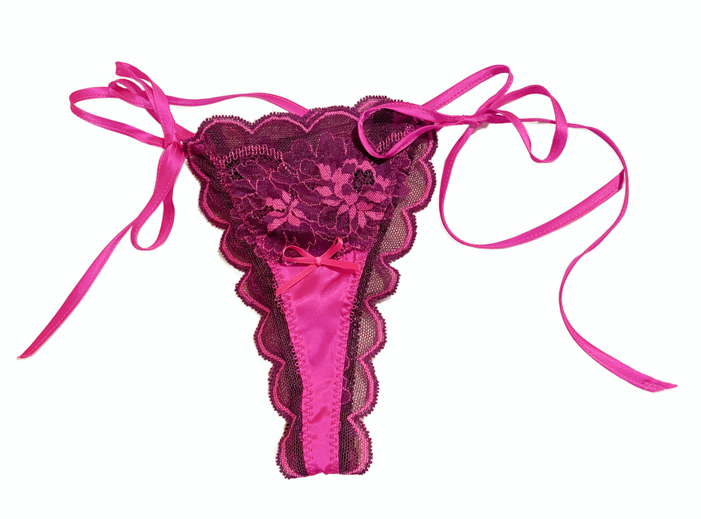 Sangria Silk & Lace Thong