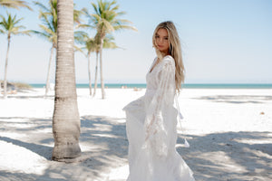 Embroidered wedding dress